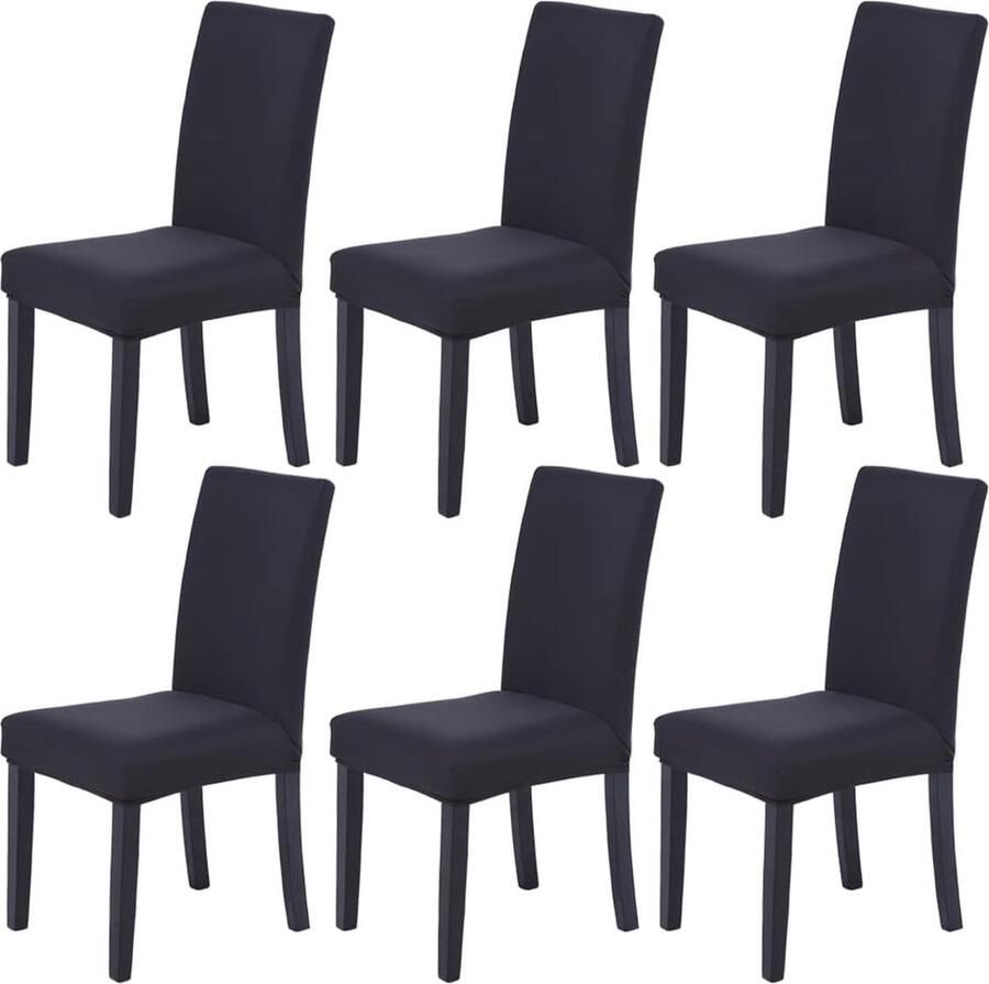 Elastische Stoelhoezen voor Bruiloften en Feesten 6 Stuks Universele Bescherming en Eenvoudig Onderhoud Zwart