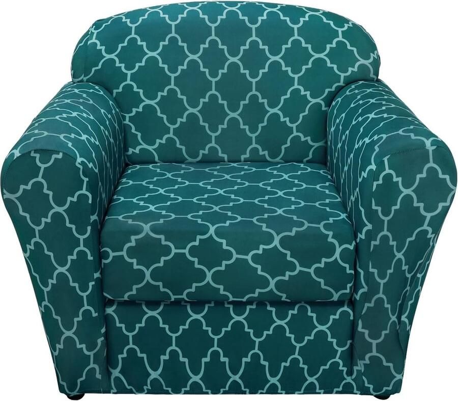 Luvetrex Elastische Stoelhoezen voor Eenzitsbank 2 Stuks Met Digitale Print en Antislip Functie