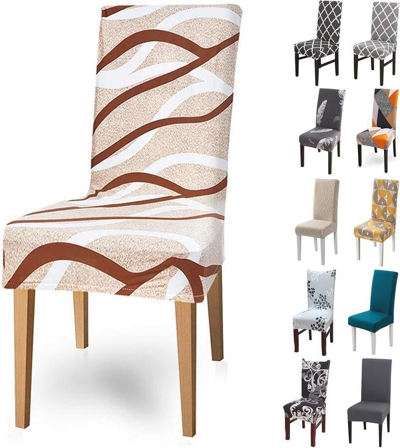 Elastische stoelhoezen voor eetkamer en evenementen Afneembaar en wasbaar Set van 4 of 6 stuks