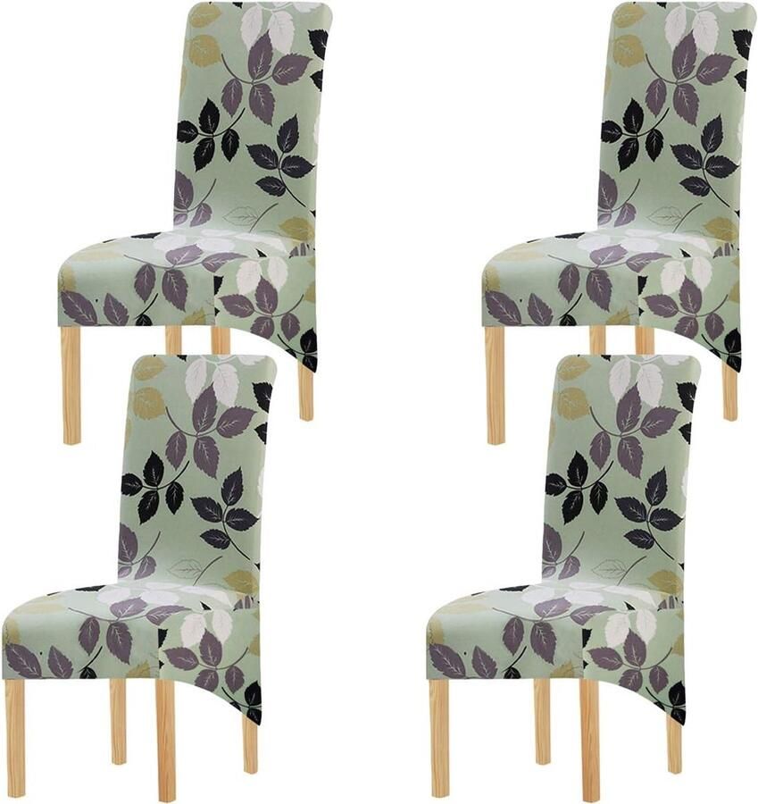 Elastische Stoelhoezen voor Eetkamerstoelen 2 4 6 Stuks Stretch Hoezen voor Bruiloft en Feesten (Groen)