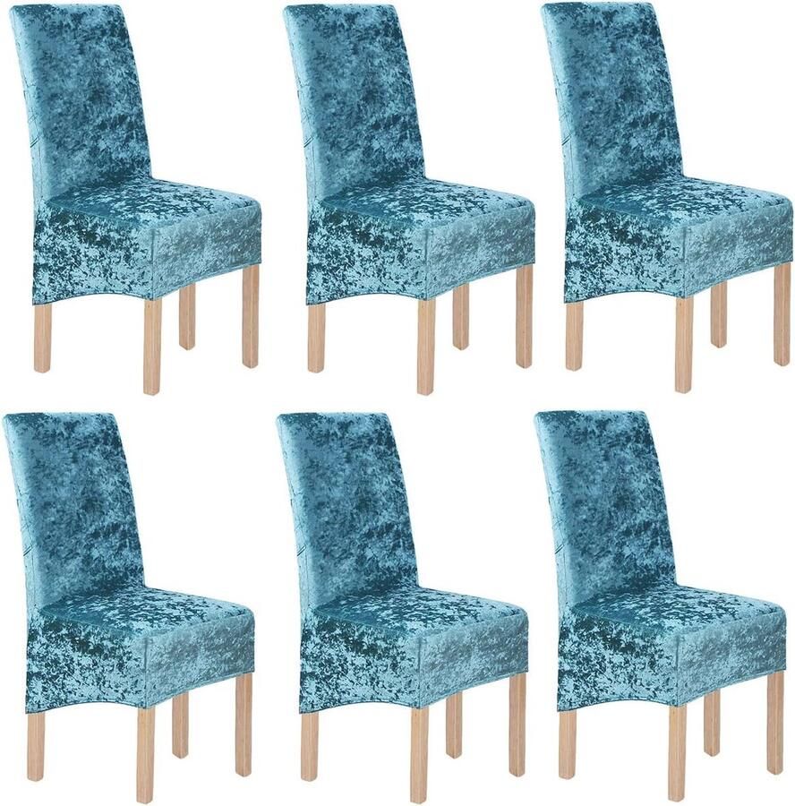 Elastische Stoelhoezen voor Eetkamerstoelen 6 Stuks Zacht en Slijtvast Beschermend voor Bruiloft Diner en Feest