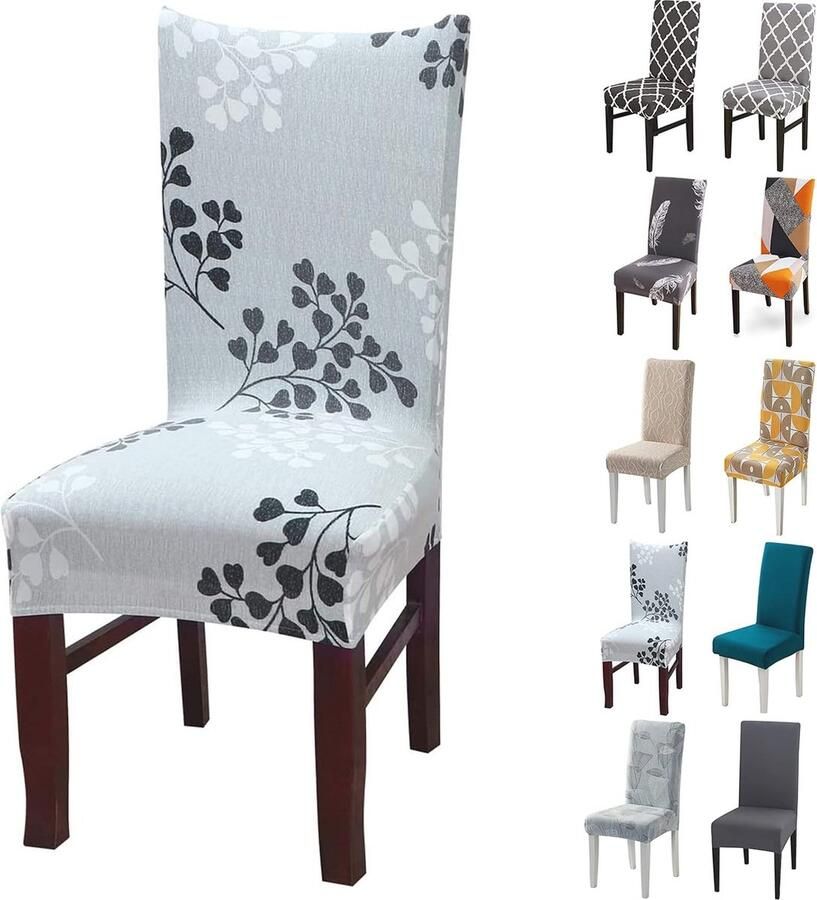Elastische stoelhoezen voor eetkamerstoelen Afneembaar en Wasbaar 4 of 6 Stuks Ideaal voor Feestjes en Thuisgebruik