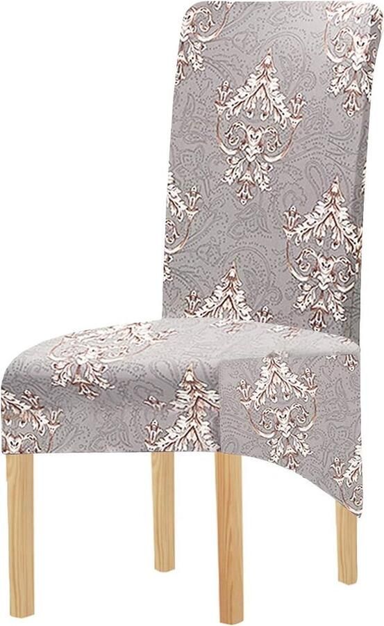 Elastische Stoelhoezen voor Eetkamerstoelen Beschermende Slipcovers 2 4 6 Stuks Stretchmateriaal Geschikt voor Bruiloft en Feest (Grijs)