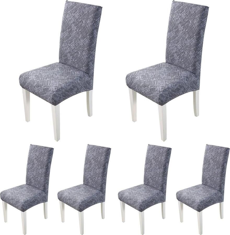 Elastische Stoelhoezen voor Eetkamerstoelen Moderne Verwijderbare en Wasbare Bescherming (6 Stuks)