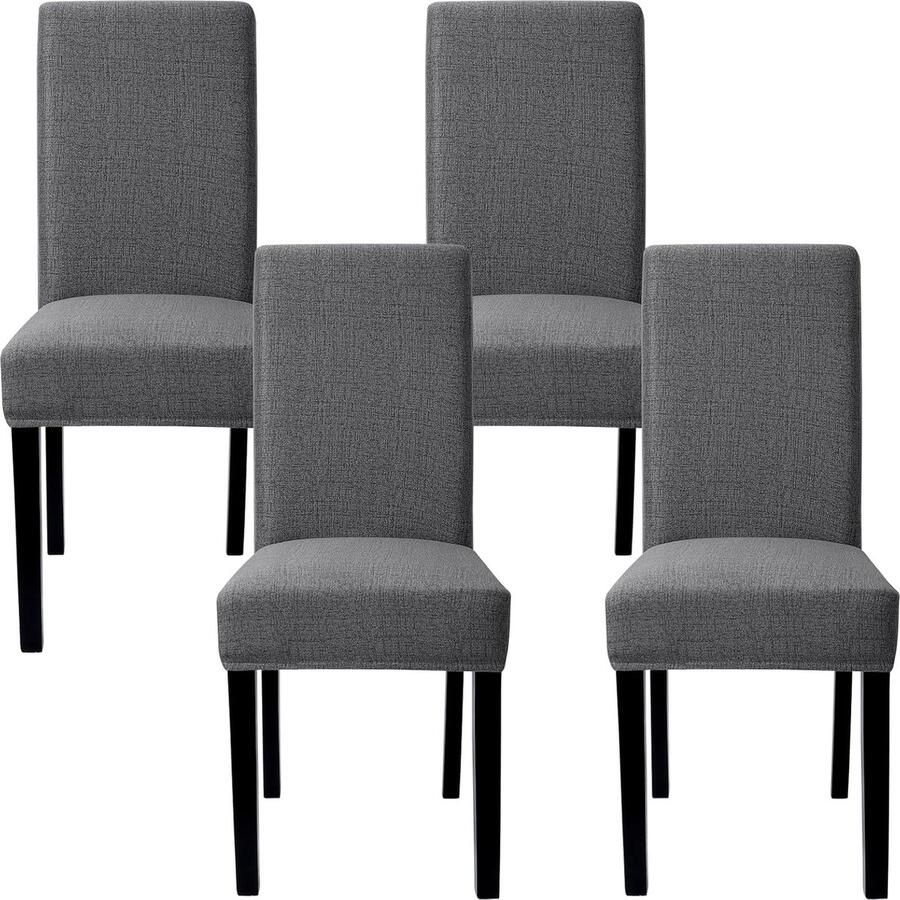 Elastische Stoelhoezen voor Eetkamerstoelen Set van 4 Wasbaar en Verwijderbaar Perfect voor Woonkamer en Keuken