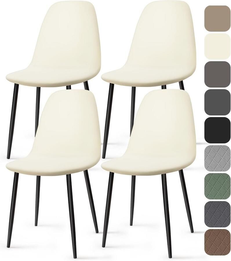 Elastische Stoelhoezen voor Eetstoelen 4 Stuks Stretch en Wasbare Bekleding