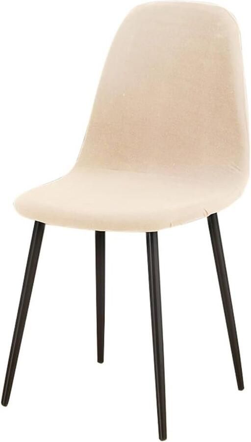Elastische stoelhoezen voor Scandinavische eetkamerstoelen 6 stuks beige