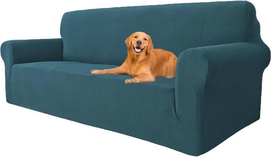 Elastische Stretch Bankhoes 3 Zits voor Sofa Krasbestendig en Huisdier Vriendelijk in Turquoise