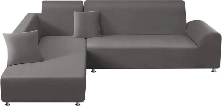 Elastische stretch bankovertrek set voor L-vormige sofa 3-zits incl. 2 kussenslopen