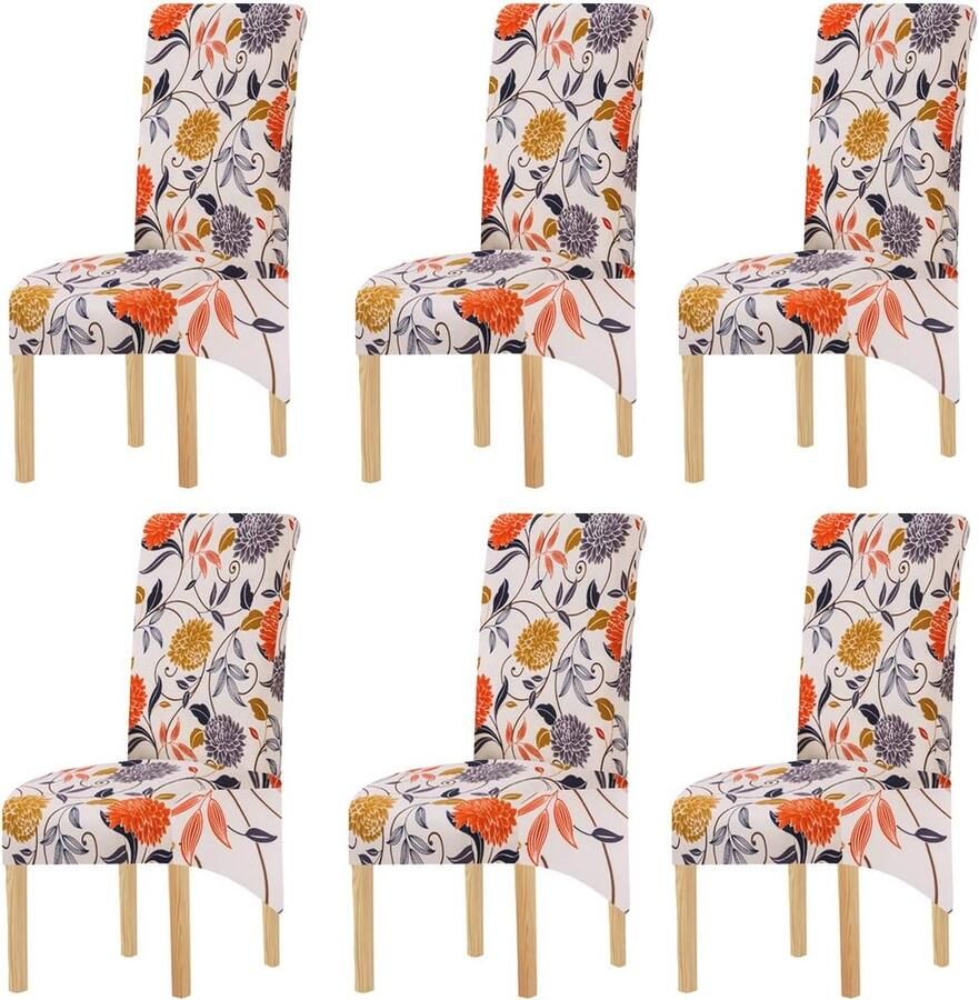 Elastische stretch stoelhoezen voor eetkamerstoelen 2 4 6 stuks Modern en beschermd