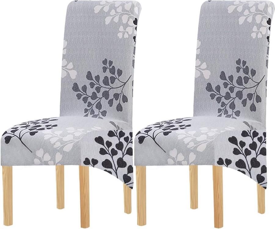 Elastische stretch stoelhoezen voor eetkamerstoelen Set van 2 4 6 Bescherming voor meubels Decoratie voor bruiloften en feesten (grijs)