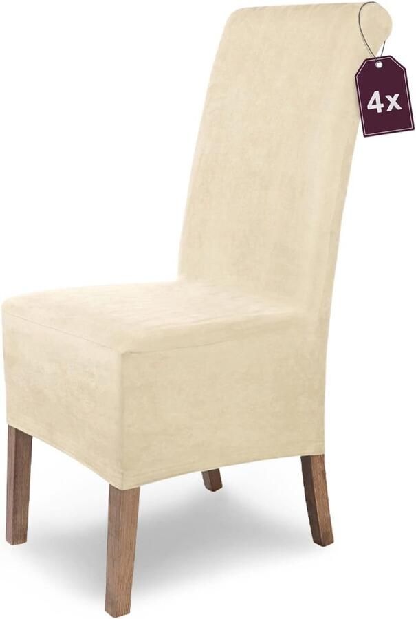 Elastische Suède Stoelhoes Set van 4 voor Vrijdragende Stoelen Luxe Bescherming en Stijl