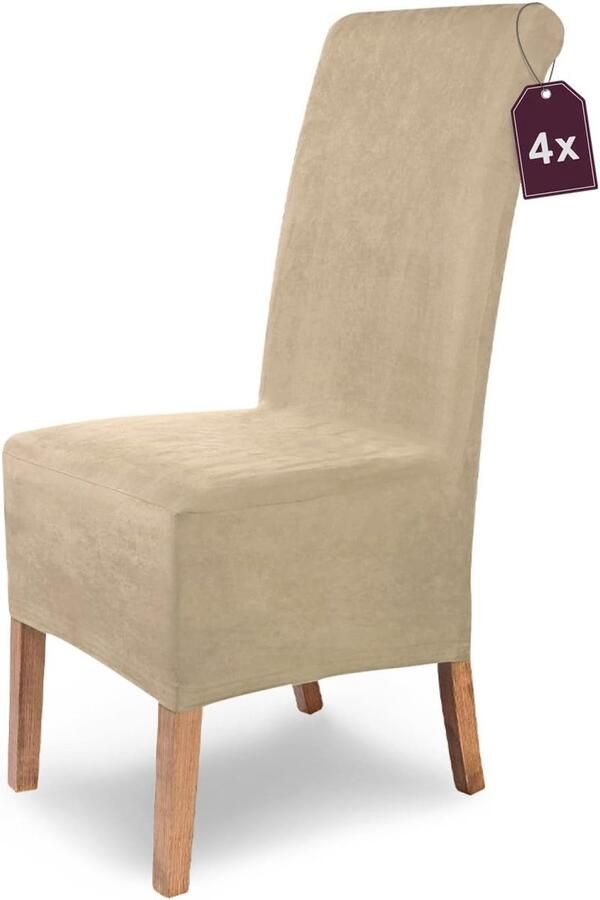 Elastische Suède Stoelhoezen Set van 4 Perfecte Bescherming voor Vrijdragende Stoelen