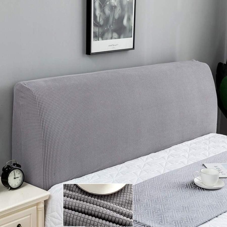 Elastische voering hoofdbord hoofdbescherming decoratie blauw-grijs 180-190 cm bed hoofdeinde tweepersoonsbed wasbaar