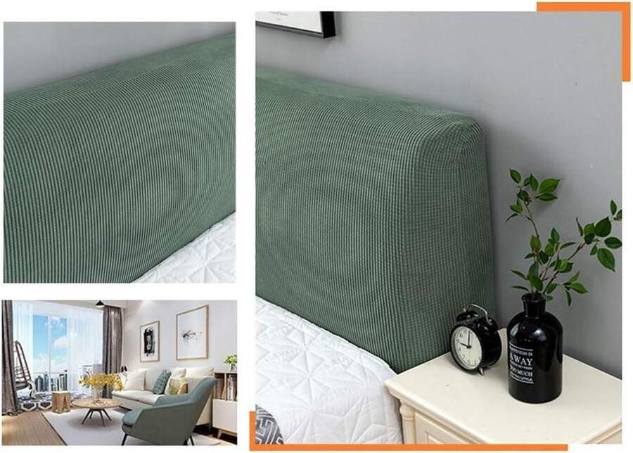 Elastische voering hoofdbord voor tweepersoonsbed wasbaar barnsteen bruin 180-190 cm