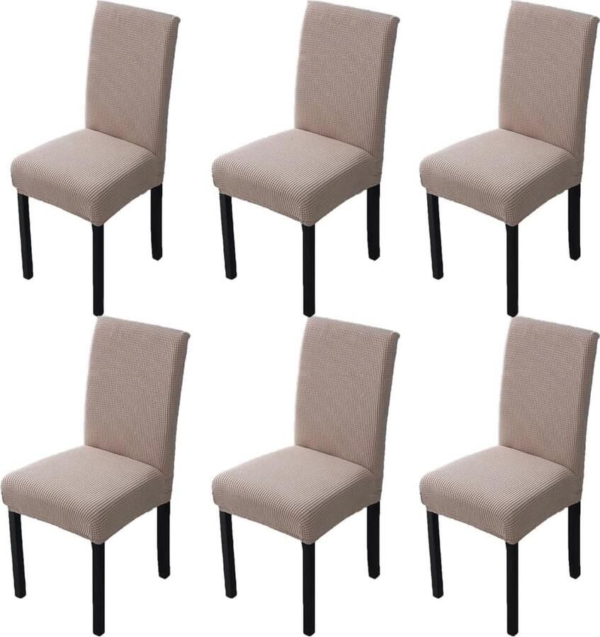 Elastische wasbare stoelhoezen met rugleuning 6 stuks modern universeel voor woonkamer eetkamer en keuken