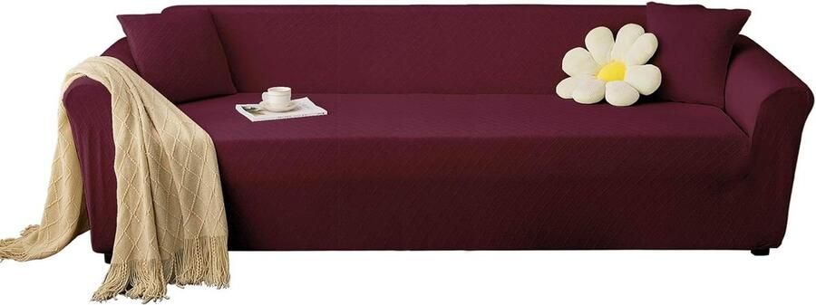 Elastische Waterdichte Bankhoes Wijnrood 3-zitsbank Met Armleuningen