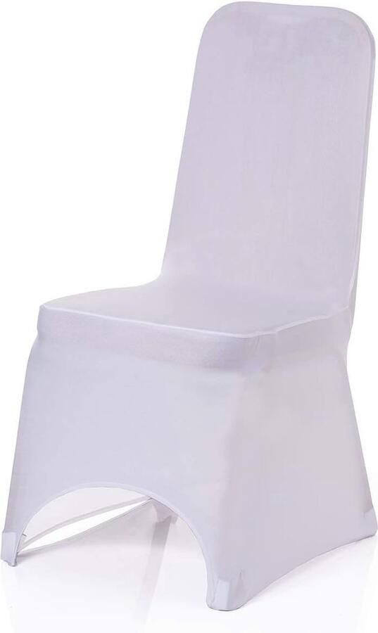 Elastische witte stoelhoezen voor eetkamerstoelen 4 stuks wasbaar en verwijderbaar voor bruiloften en feesten