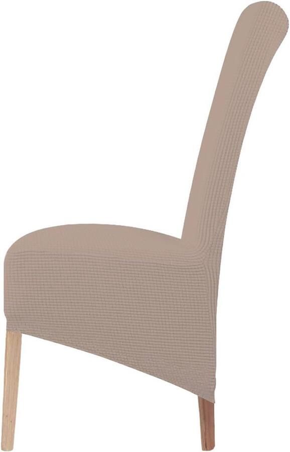 Elastische XL Stoelhoezen voor Eetkamerstoelen 6 Stuks Perfect voor Bruiloften en Feesten Zandkleur