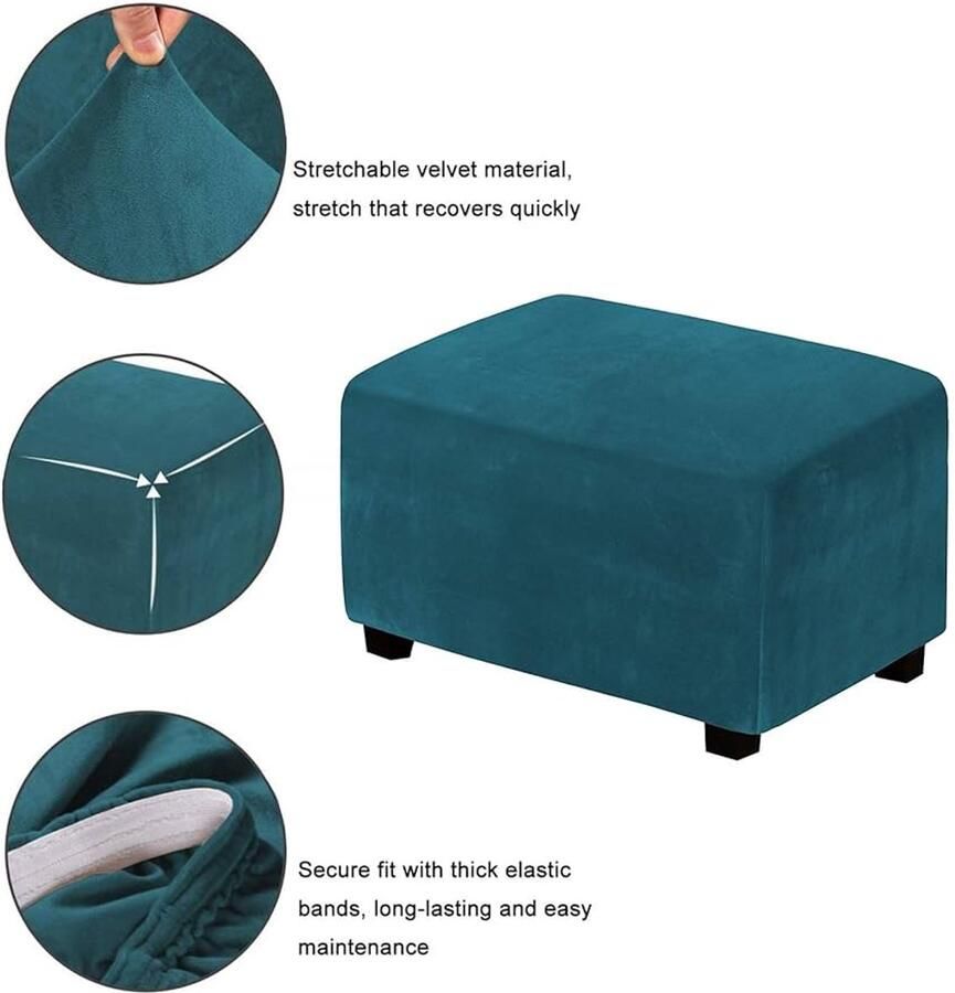 Elastische zitzakhoes fluwelen pluche bescherming voor voetenbank 1 stuk