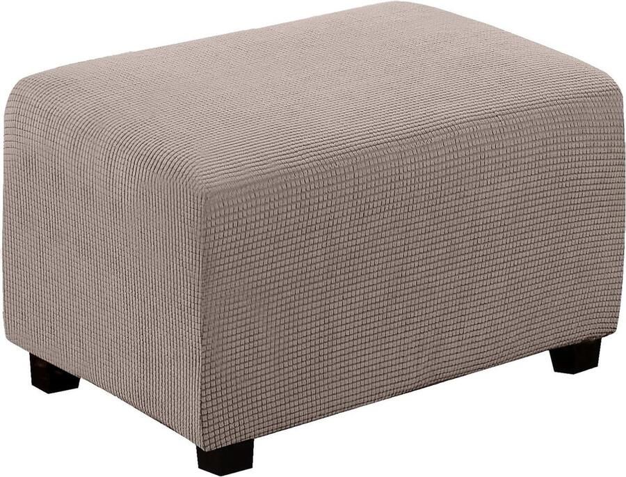 Elastische zitzakhoes Jacquard Geschikt voor voetenbank 1 stuk Taupe XL