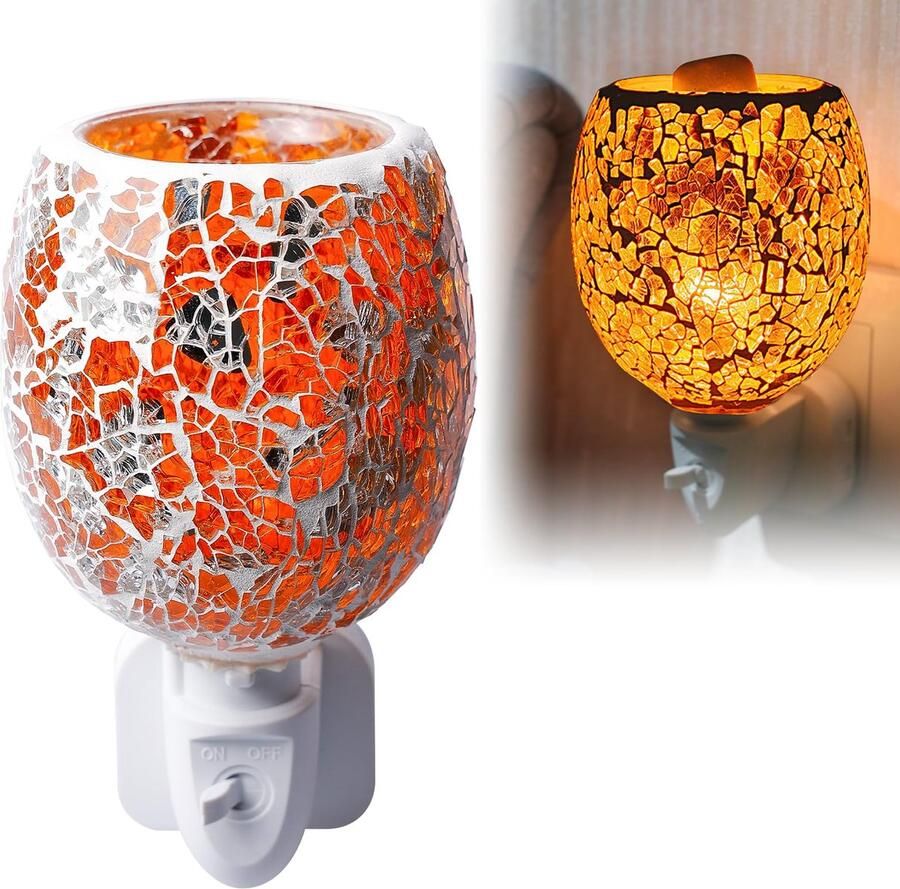 Electric Fragrance Lamp 10W Fragrance Lamp Wax Energy Saving Fragrance Lamp Electric Fragrance Lamp Wax Lamp for Office Bedroom Yoga Gifts Home 3D Glass