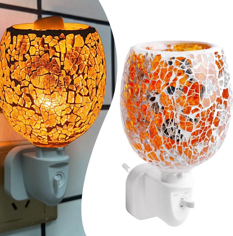 Electric Fragrance Lamp Candle Warmer Fragrance Lamp Socket Aroma Lamp for Fragrance Wax Fragrance Wax Lamp Socket Cake Candle Warmer Aroma Lamp Electric for Office Bedroom Yoga (Orange)