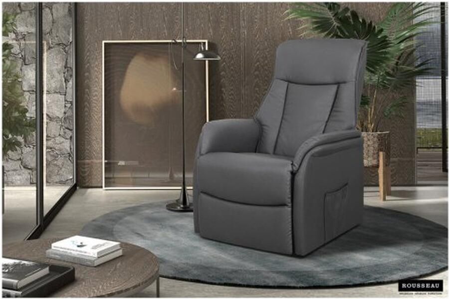 ZAZA Home Electrische Relax Fauteuil 'Miami' PU Grijs Poten metaal en bekleding PU Max. 110 kg