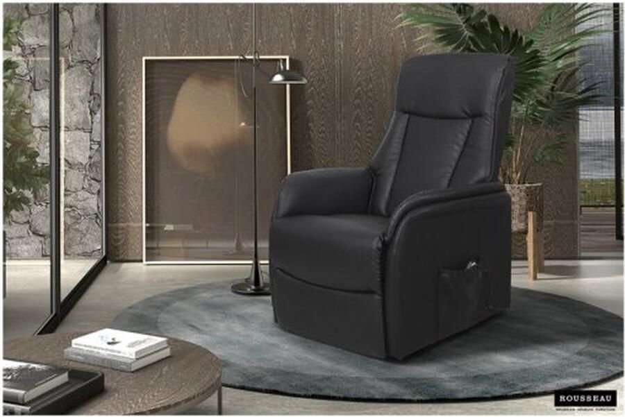 ZAZA Home Electrische Relax Fauteuil 'Miami' PU Zwart Poten metaal en bekleding PU Max. 110 kg