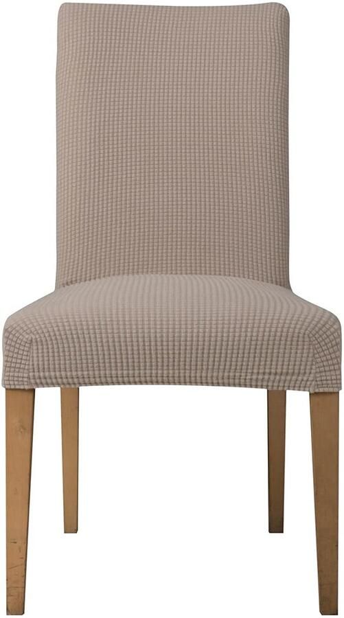 Ibenzoa Elastische Stoelhoes 4 Stuks Jacquard Stretchhoes Zandkleur