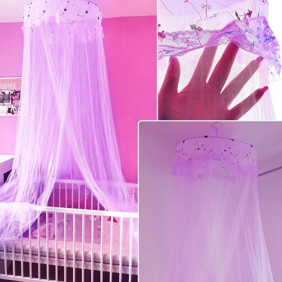 Elegant en Functionele Klamboe voor Babybedden Eenpersoonsbedden en Tweepersoonsbedden in Paars