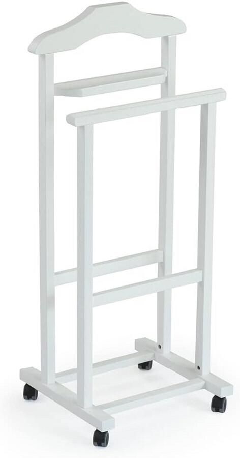 Elegant kledingrek voor slaapkamer Wit Massief beukenhout Tijdloos design