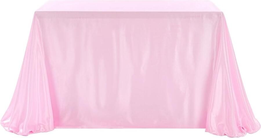 Elegant lichtroze tafelkleed luxe uitstraling 1 stuk satijn