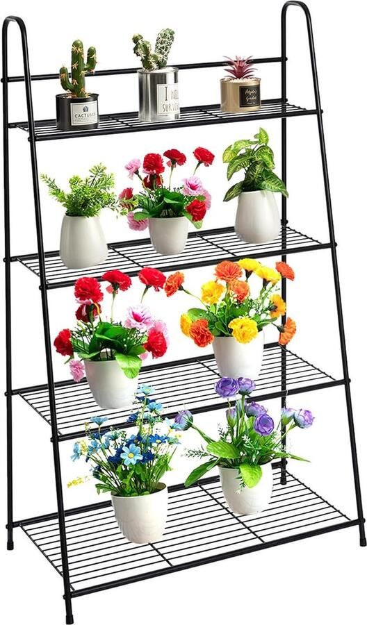 Luvetrex Elegant Metalen Plantenrek met Vier Lagen voor Binnen- en Buitengebruik