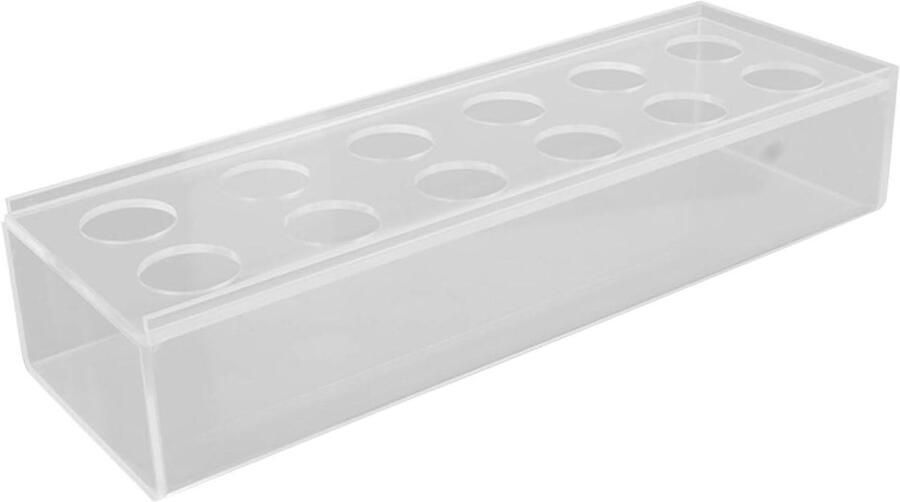 Elegante Rechthoekige Helder Acryl Bloemenvaas met Meerdere Gaten Modern voor Thuis Eettafel (30 cm)