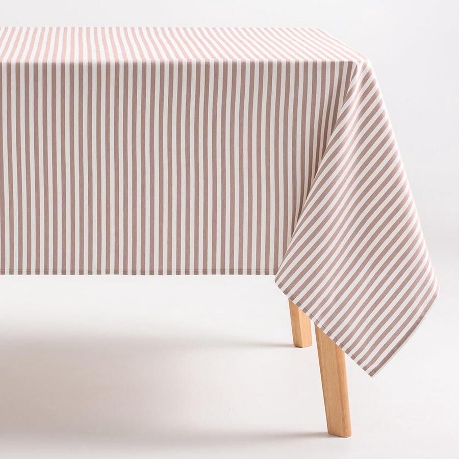 Elegant tafelkleed duurzaam en onderhoudsvriendelijk 1 stuk gestreept ontwerp katoen polyester