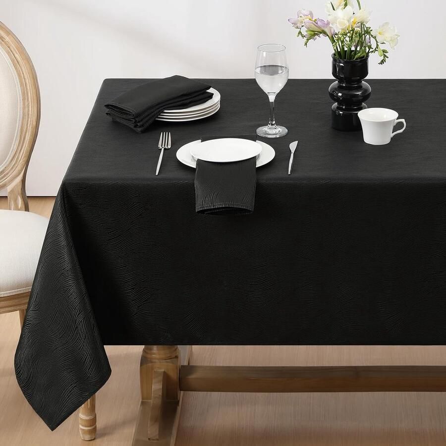 Elegant tafelkleed jacquard golfpatroon 1 stuk verschillende kleuren 100 x 100 cm