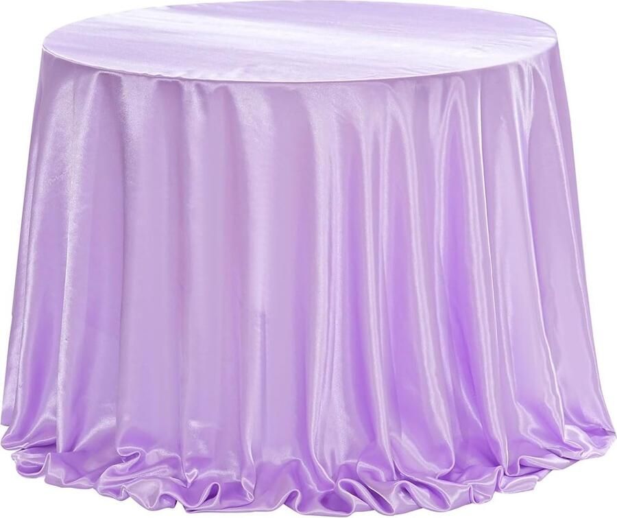 Elegant tafelkleed luxe uitstraling 1 stuk lichtpaars satijn