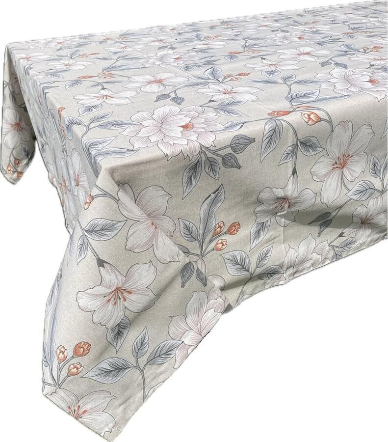 Elegant tafelkleed met bloemenpatroon veelzijdig en tijdloos beschikbaar in maten linnenlook gemaakt in Italië