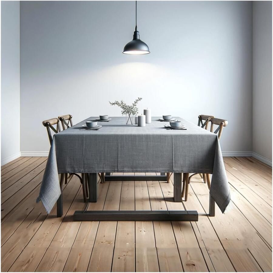 Elegant tafelkleed veelzijdig en handgemaakt grijs linnenlook