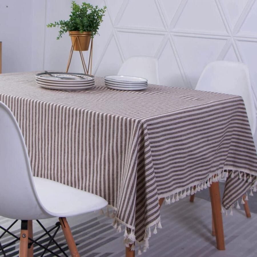 Elegant tafelkleed veelzijdig en oliebestendig 1 stuk katoen-linnen