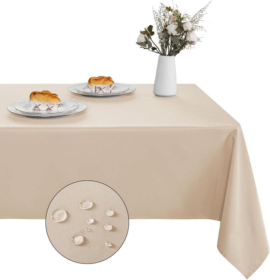 Elegant tafelkleed vlekbestendig en waterdicht 1 stuk 100% polyester