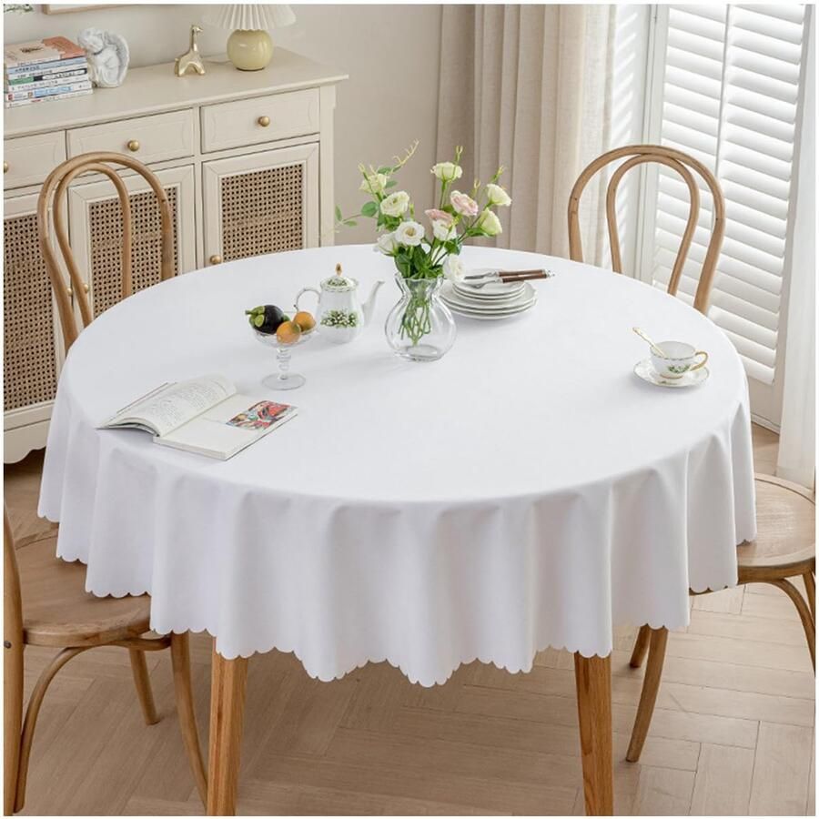 Elegant tafelkleed vuilafstotend 1 stuk 140 cm katoen en linnen