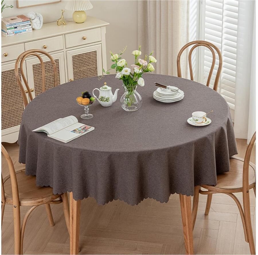 Elegant tafelkleed vuilafstotend 1 stuk 200 cm katoen en linnen