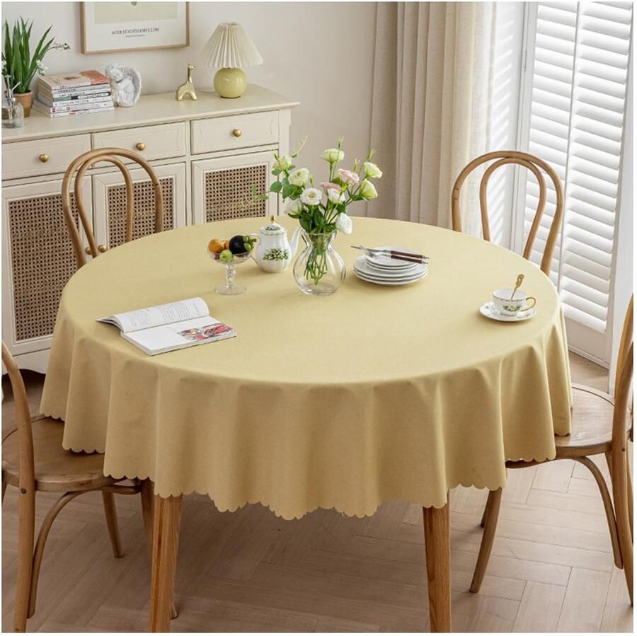 Elegant tafelkleed vuilafstotend 1 stuk 200 cm katoen en linnen