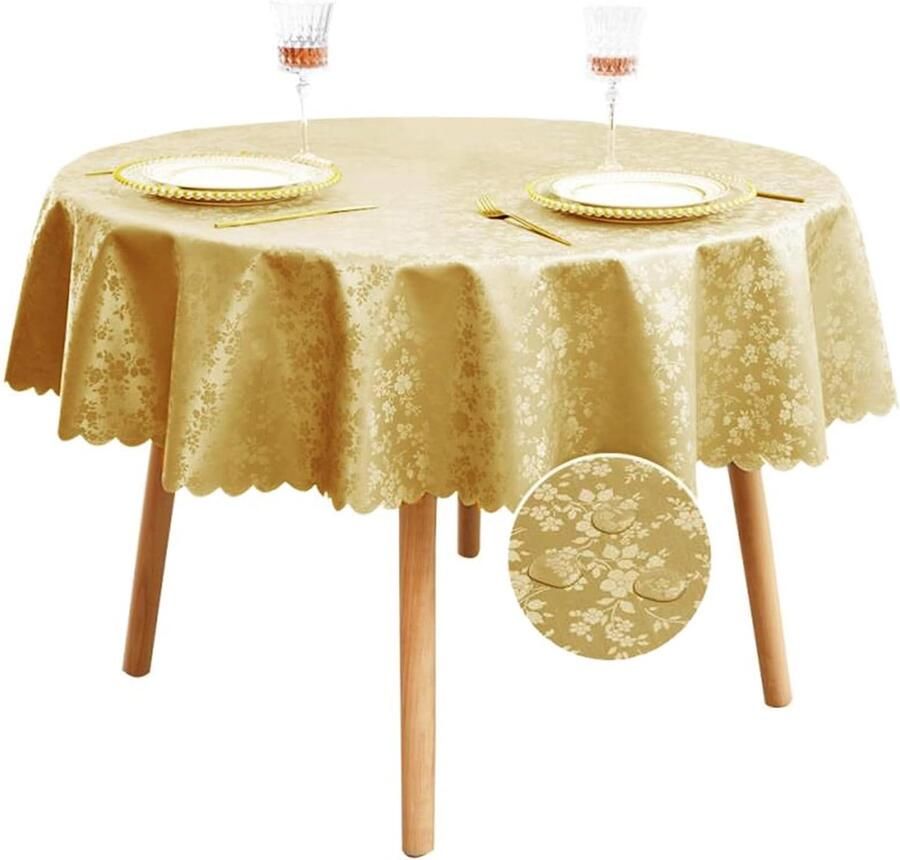 Rond tafelkleed waterdicht en vuilafstotend 1 stuk 160 cm polyurethaan