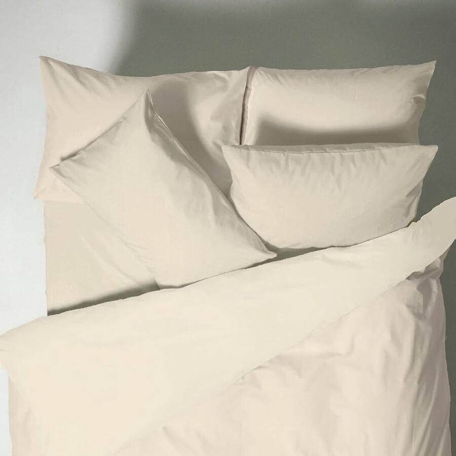 Elegante beddengoed set luxe uitstraling 1 stuk crèmekleurig 100% katoen 220 x 220 cm