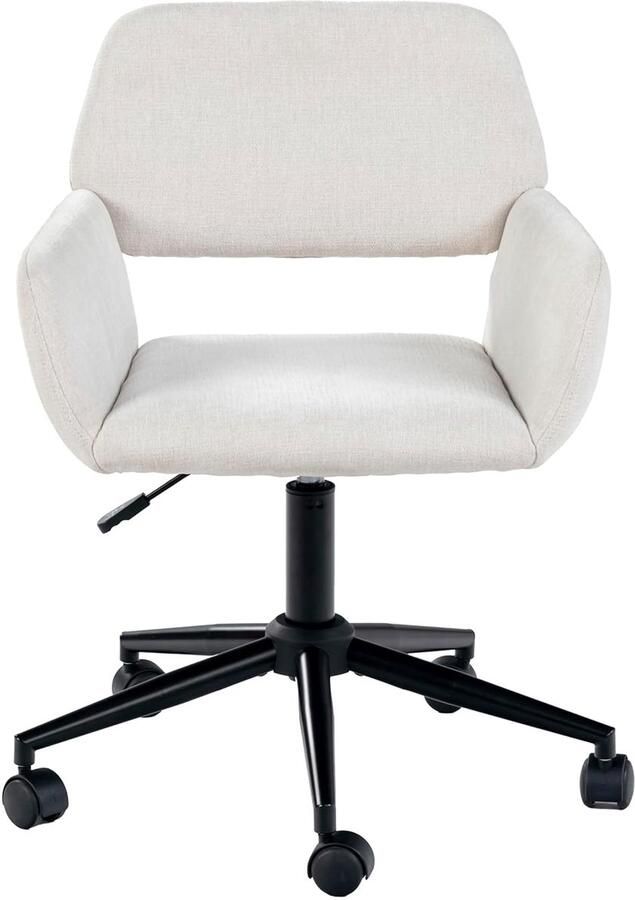 Elegante beige computerstoel verstelbare hoogte 1 stuk zachte stof