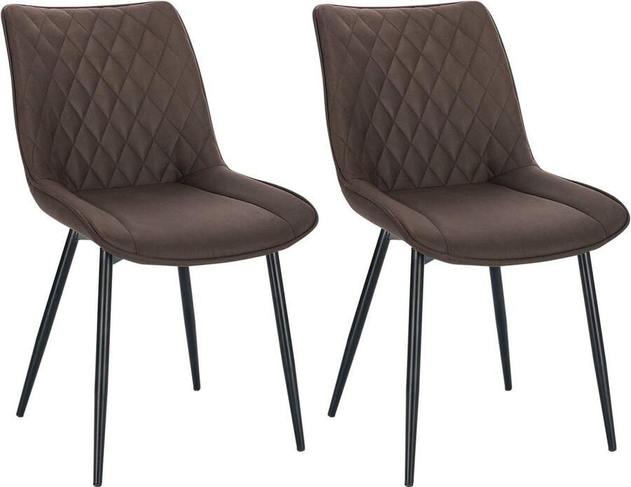 Rootz Living Rootz elegante eetkamerstoelen moderne eetstoelen stijlvolle accentstoelen duurzaam en comfortabel antislip en vloerveilig stof en metaal 85 5 cm x 46 cm x 40 5 cm