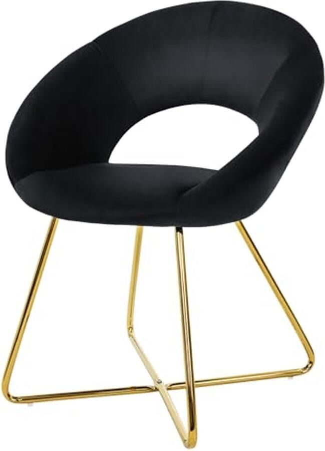 Elegante fluwelen eetkamerstoel met gouden metalen poten ergonomische kuipstoel voor keuken en woonkamer